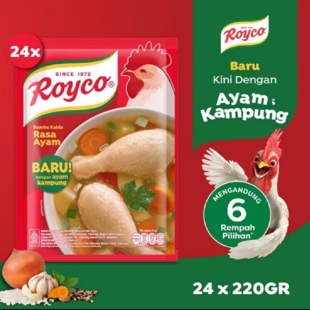 

Royco Bumbu Kaldu Penyedap Rasa Ayam 220 gr x 24 (1 KARTON)