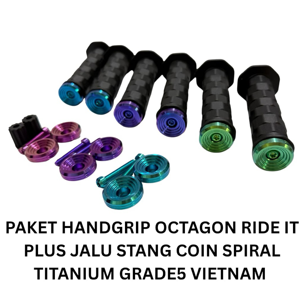Paket Handgrib plus jalu stang titanium it salaya vietnam universal semua motor mio beat vario fino 