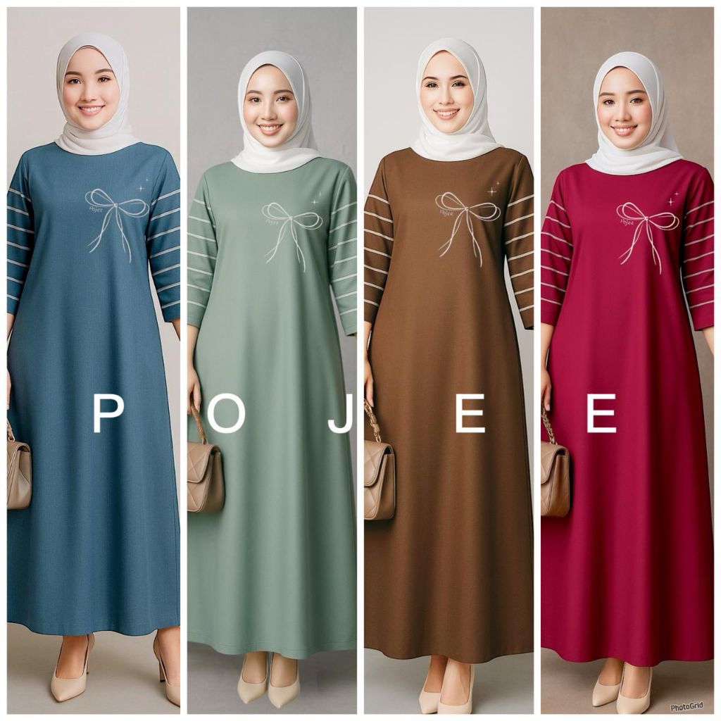 GAMIS POJEE/MIDIDRESS LENGAN SALUR/MIDI KAOS POLOS/DRESS KAOS COMBAD 20S/LONGDRESS KAOS POLOS