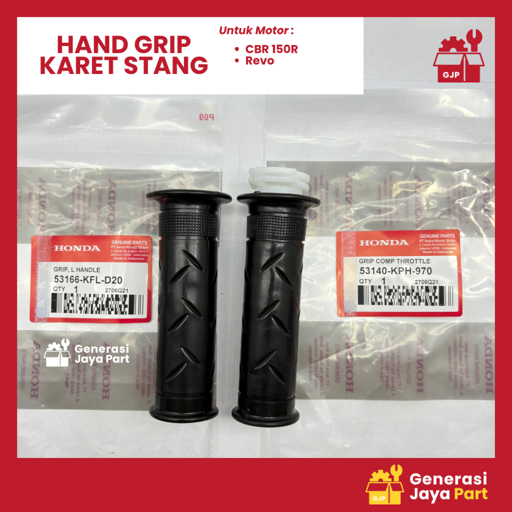 Karet Stang Hand Grip Kanan Kiri 53166-KFL-D20 dan 53140-KPH-970 - Supra X 125 Revo Kharisma CBR 150