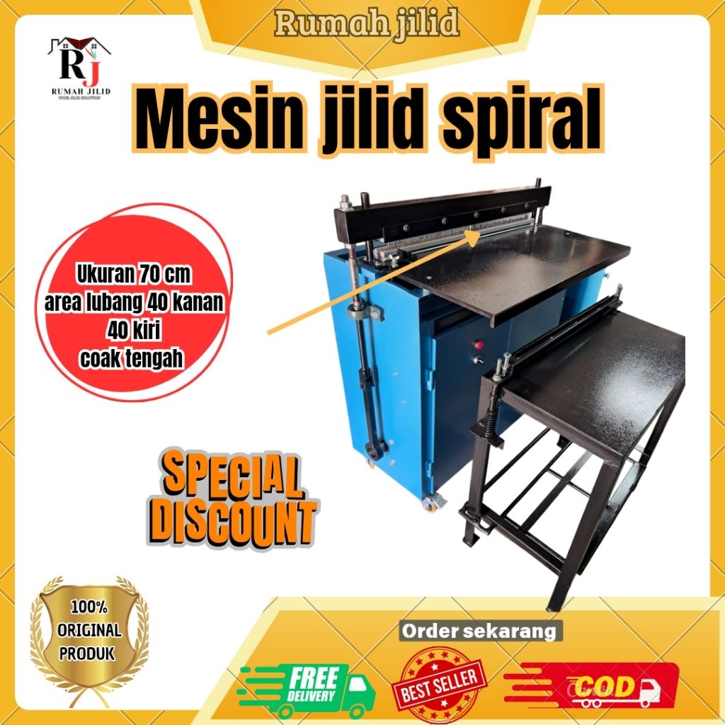 

mesin lubang spiral jilid sepiral kawat sepiral semi otomatis uk 75 cm