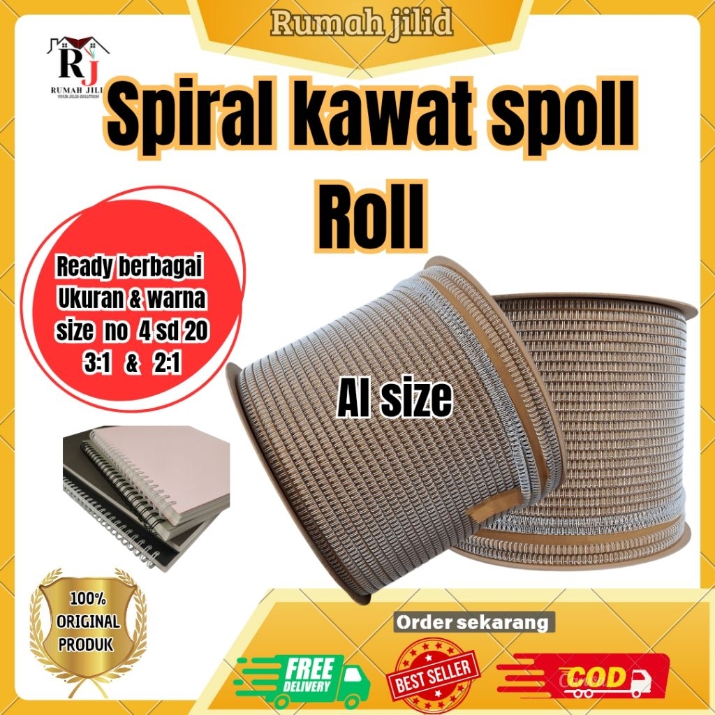 

spiral kawat ringkawat spiral SPOLL Al size no 4 S/D no 20 1/4 s/d 1-1/4mm