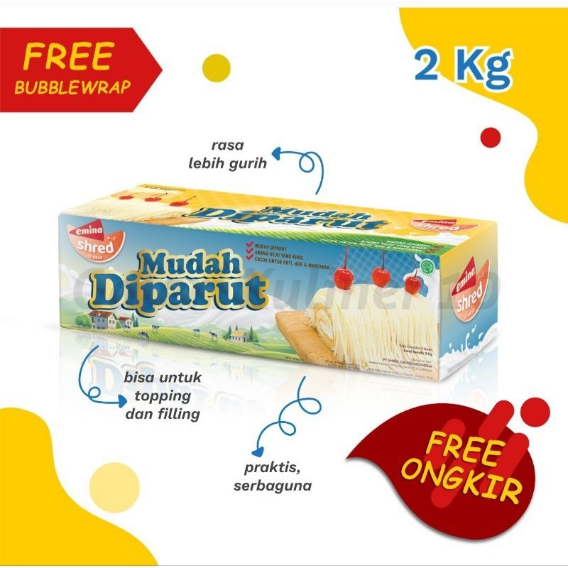 

Emina Shred Keju Mudah Diparut 2 Kg – Emina Cheese