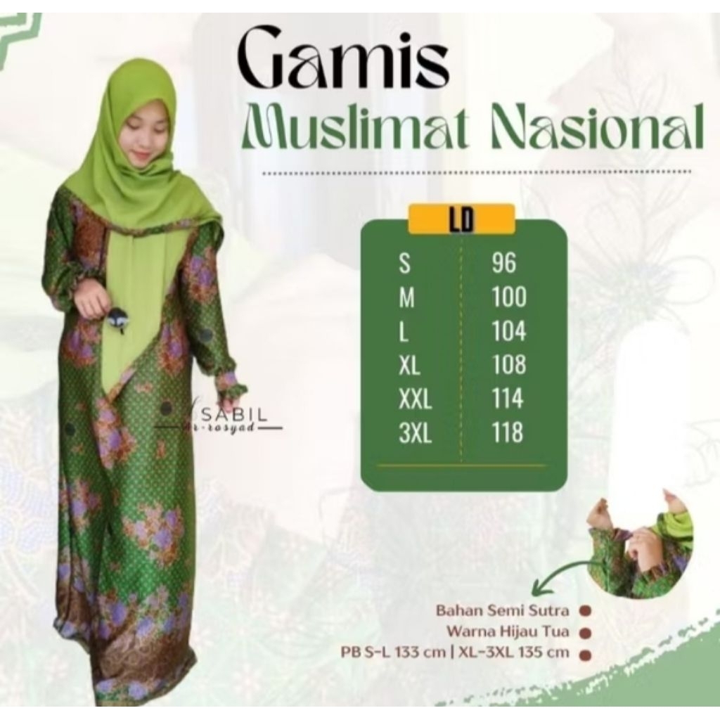 Baju Batik Muslimat NU Gamis Muslimat NU Batik Muslimat NU Semi Sutera List Cokelat