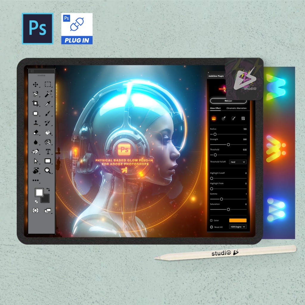 Photoshop Plugin - MobGlow Photoshop Plugin by DORON STUDIOS
