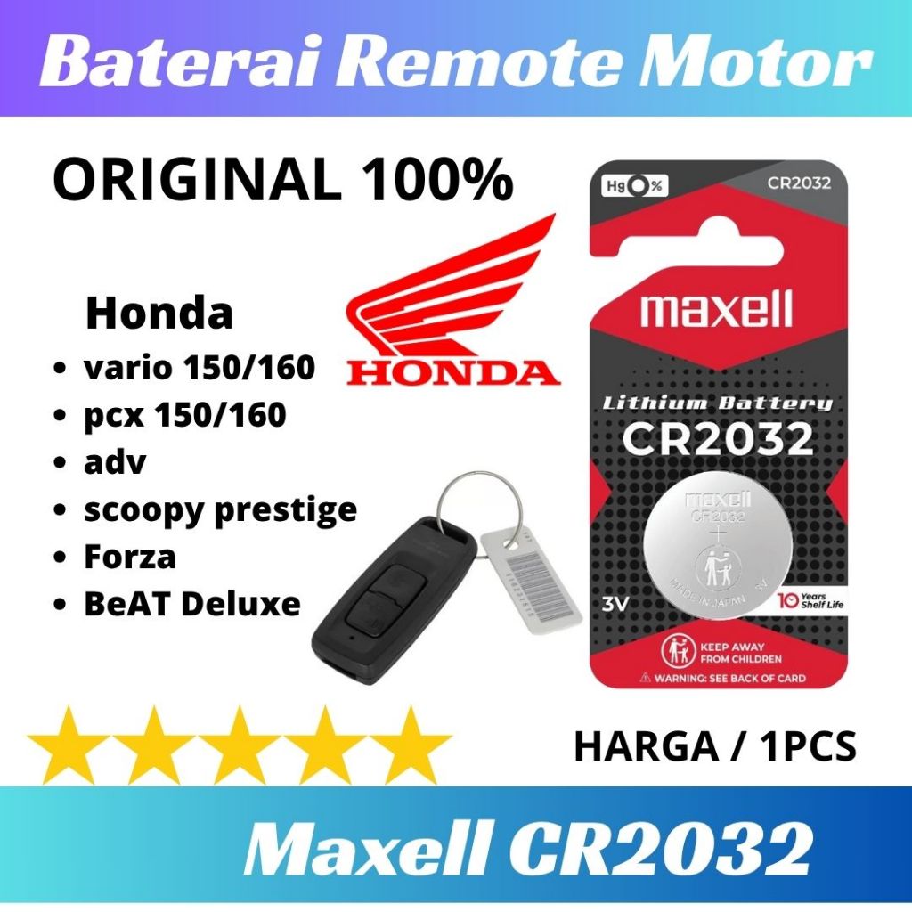 Baterai Batre Remot Motor Honda PCX 150/160 Vario 150/160 ADV Scoopy Prestige BeaAT Deluxe Original