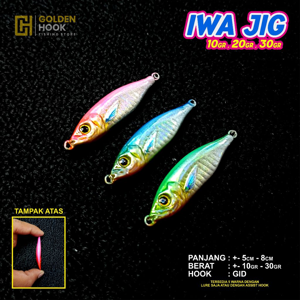 Iwa Jig Lure | 10gr 20gr 30gr | Umpan Casting / Jigging Laut / Muara | Motif ikan |