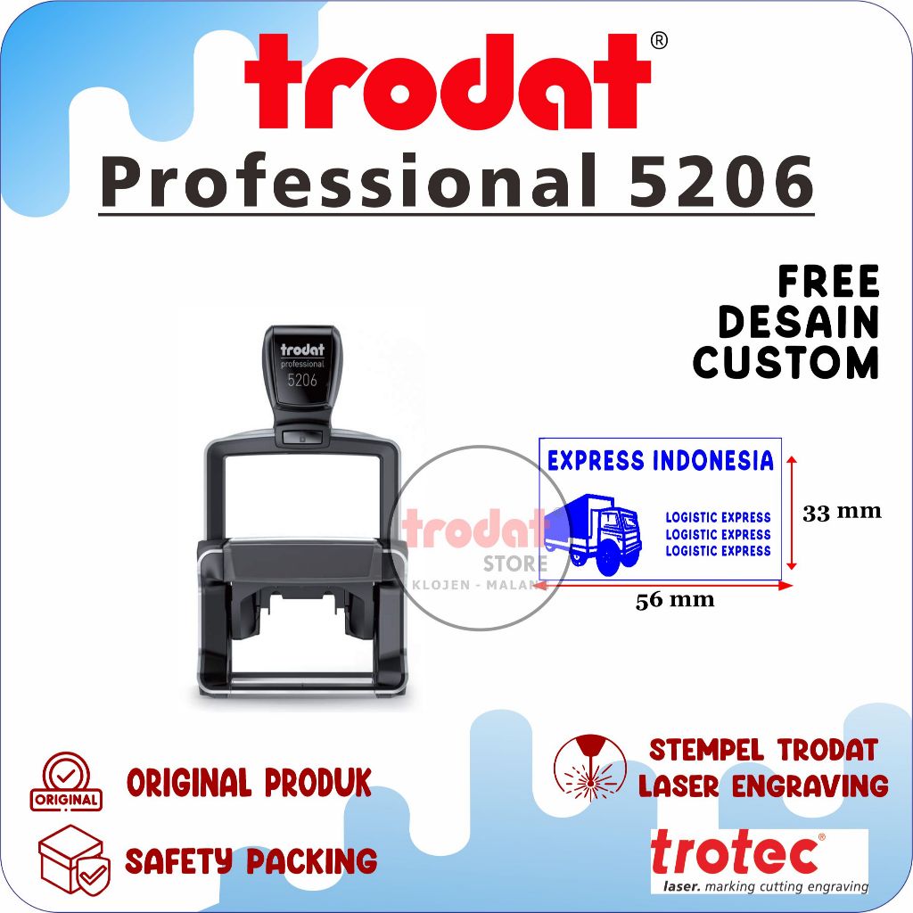 

STEMPEL TRODAT PROFESSIONAL 5206 SELF - INKING ( 56 x 33 mm ) FREE DESAIN