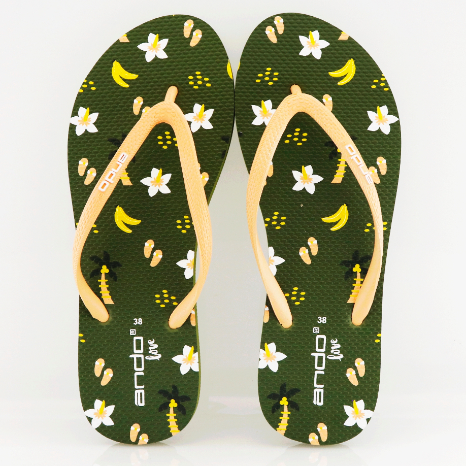 NEW EDITION Ando Palm Olive/Peach - Sandal Wanita Terbaru Rumah Ando