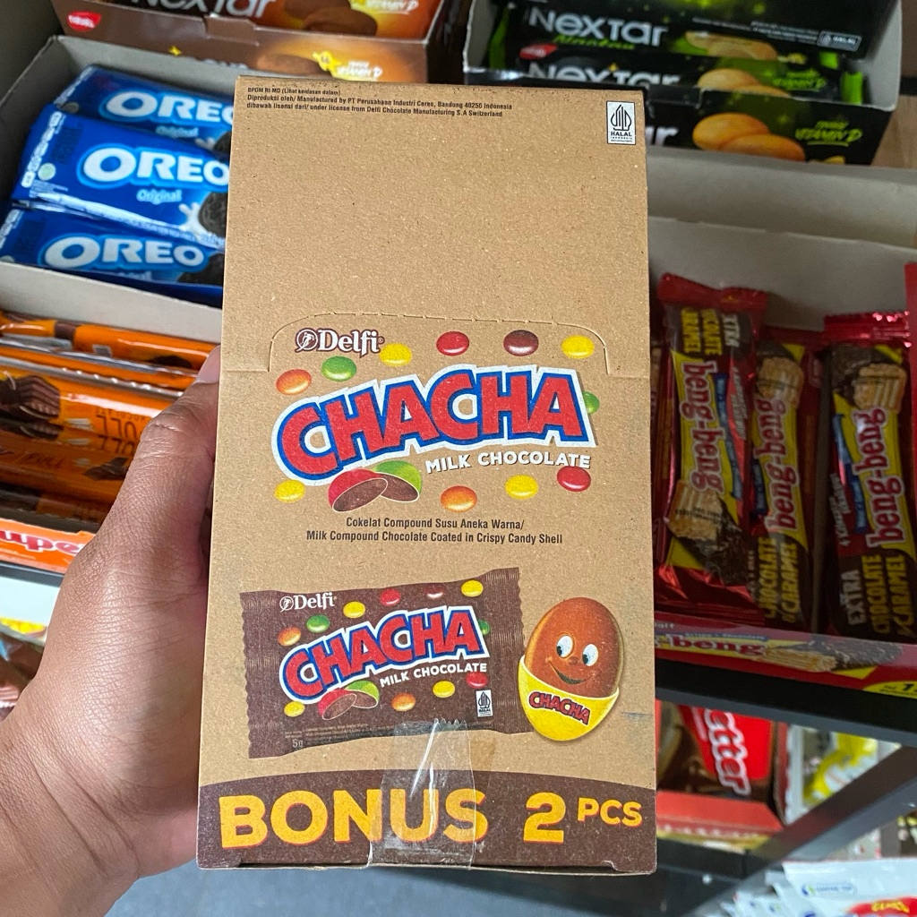 

DELFI CHACHA COKELAT | MILK CHOCOLATE 1 BOX ISI 20 + 2 x 5g