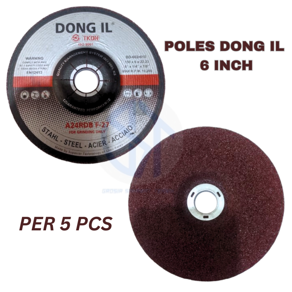[HARGA PER-5-PCS] Batu Gerinda Poles Dong IL 6"