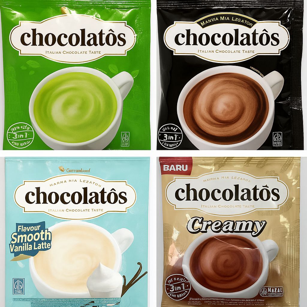 

Minuman Cokelat Instan Chocolatos - Varian Cokelat, Vanilla, Cream, Matcha
