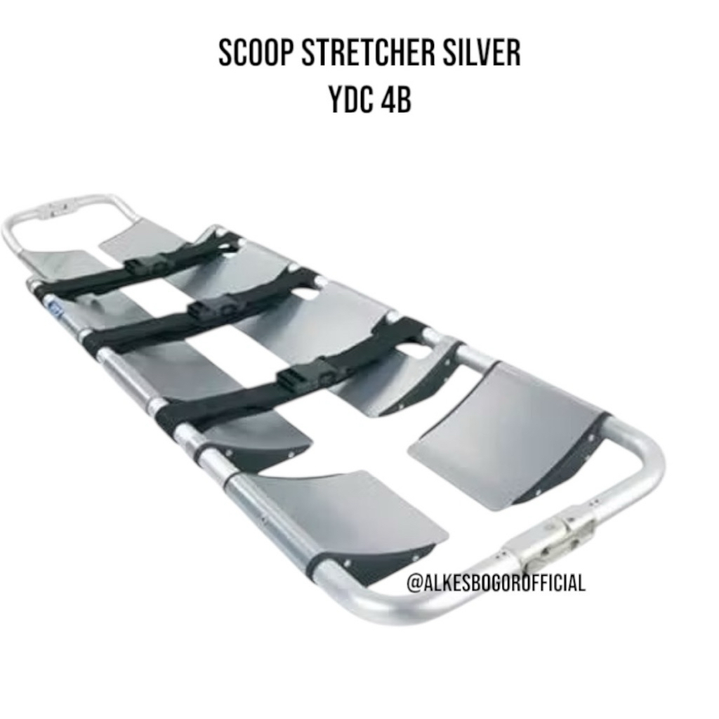 Brangkar Besi Sederhana Tandu UGD Dorong Pasien Stainless | Brancard lipat Alumunium Emergency abs B