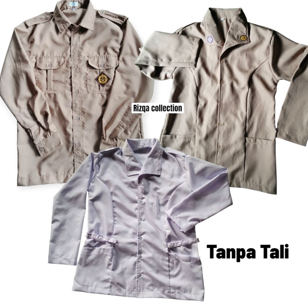 BAJU PRAMUKA SMP/SMA PRAMUKA PENEGAK DAN BAJU PUTIH WANITA TANPA Tali