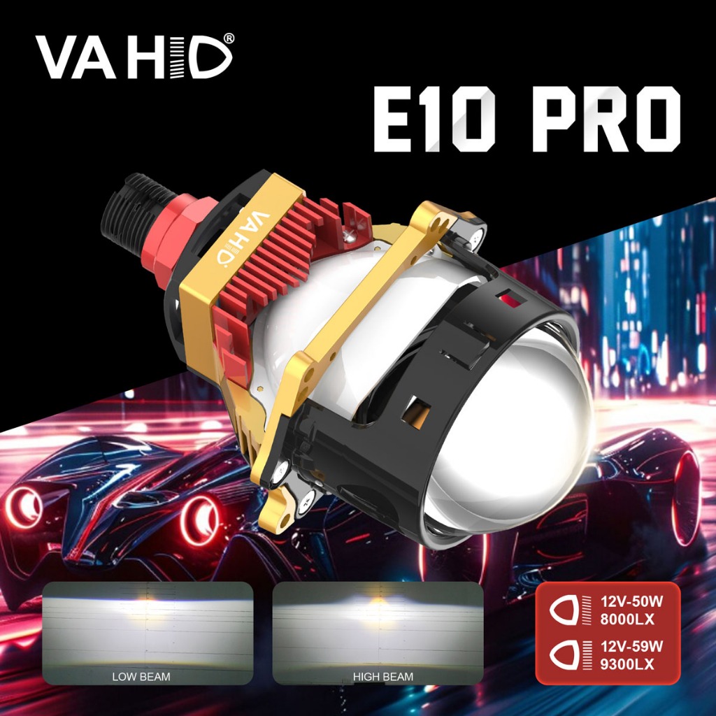 Biled Vahid E10 Pro | E10 Pro Vahid 3.0 LED Projector Car Motorcycle Lens Headlight Low Power Comsum