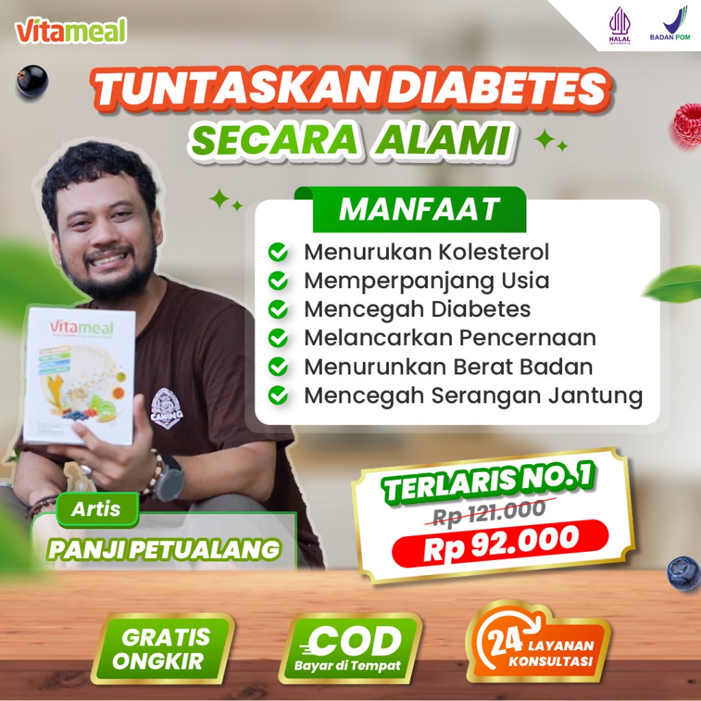 

VITEAMEAL - SEREAL ALAMI MEMBANTU MENANGKAL GULA DARAH DAN DIABETES SECARA ALAMI DAN TANPA EFEK SAMPING HALLAL RESMI SUDAH TERDAFTAR BPOM