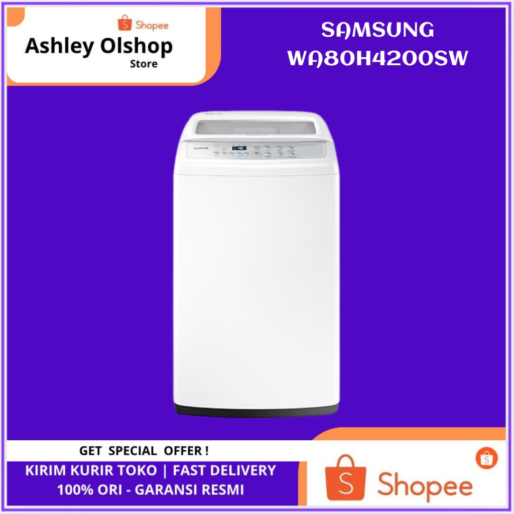 Samsung Mesin Cuci Top Loading Wobble Pulsator 8 Kg - WA80H4200SW - WA80H4200SW/SE