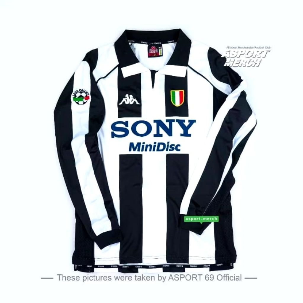JERSEY JUVENTUS RETRO HOME 1997 1998 LONG SLEEVE JERSEY RETRO JUVE 97 98 LENGAN PANJANG