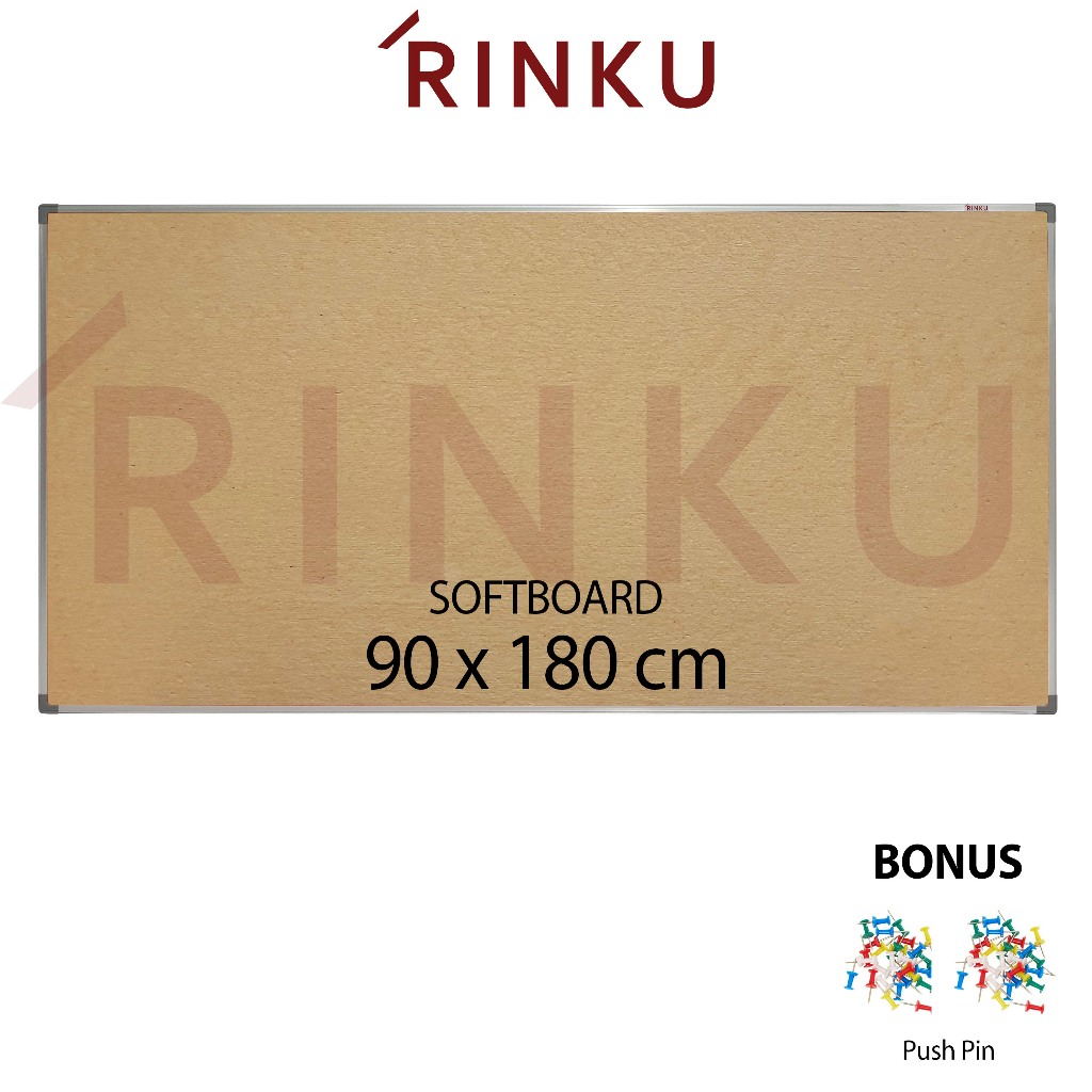 

Softboard Pin Board Cork Board Gantung Polos Rinku 90x180 cm