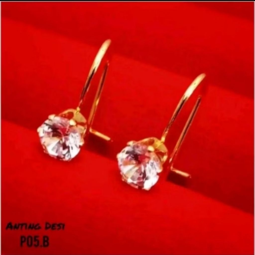 Anting desi asli titanium lapis emas 24k dijamin asli anti luntur tidak berkarat anting wanita dewas