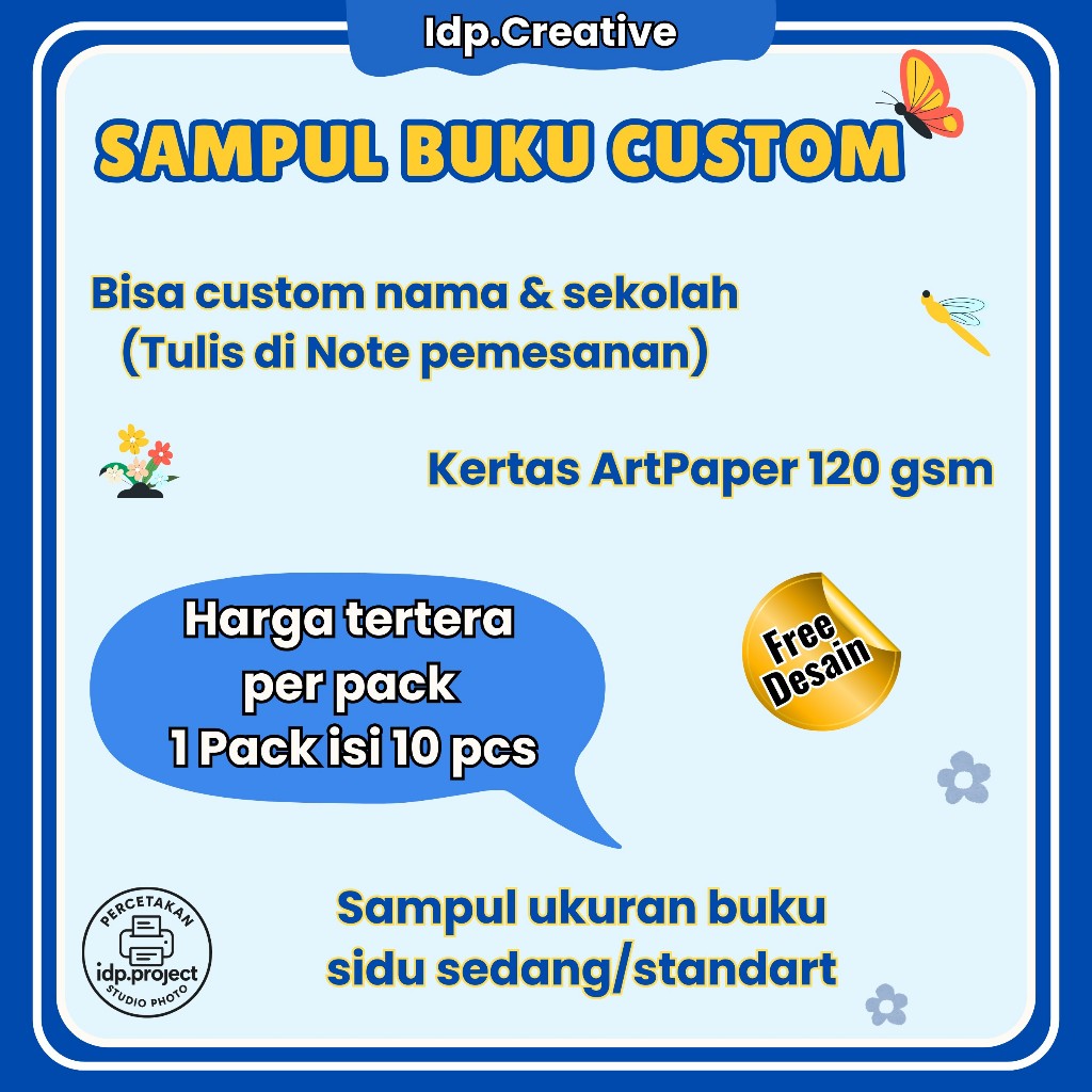 

Cover buku (custom nama & sekolah)-sampul buku tulis custom anomali - isi 10pcs - Bahan kertas Artpaper