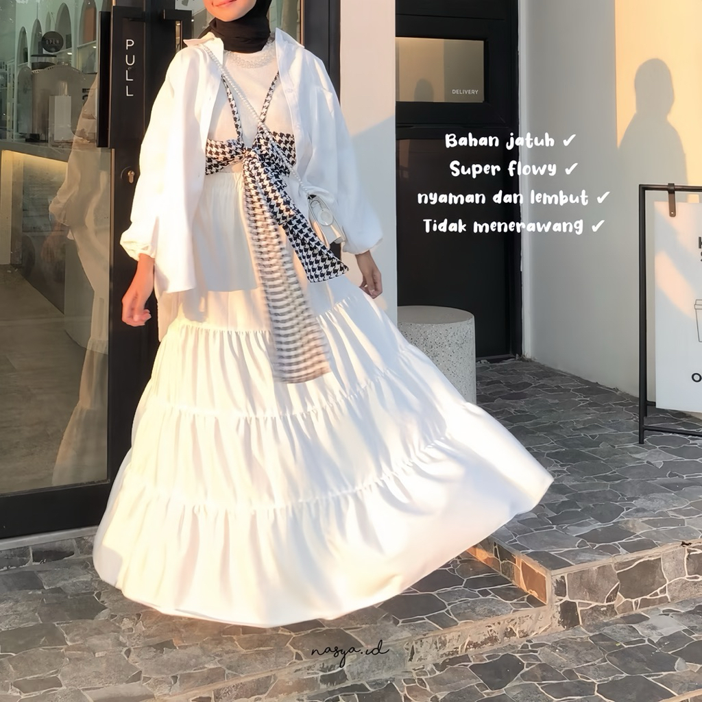 Rok Susun Canda Korean Style Rok Panjang Wanita Korean Skirt Kekinian