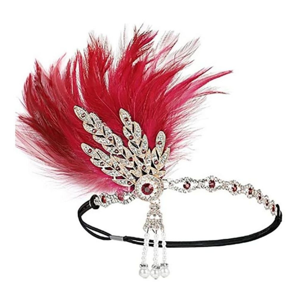 hiasan kepala bulu/ hiasan kepala manik/hiasan kepala permata