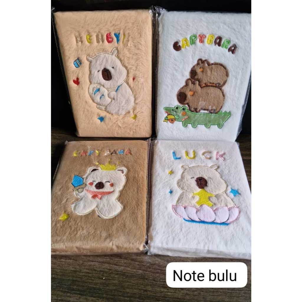 

Notebook / Buku Notes ukuran A5 Cover Bulu motif Capybara