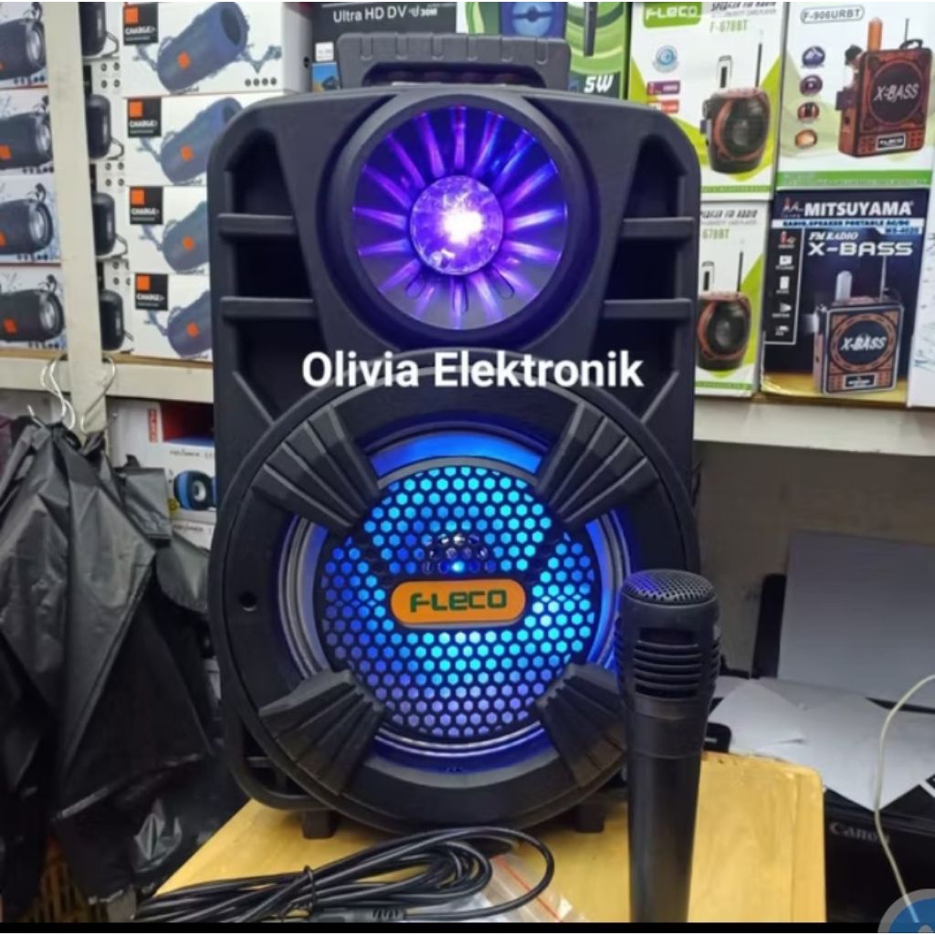 Speaker Bluetooth FLECO F-804N/F-804 N Speaker Portable Bluetooth 8.5 BONUS MIC keren