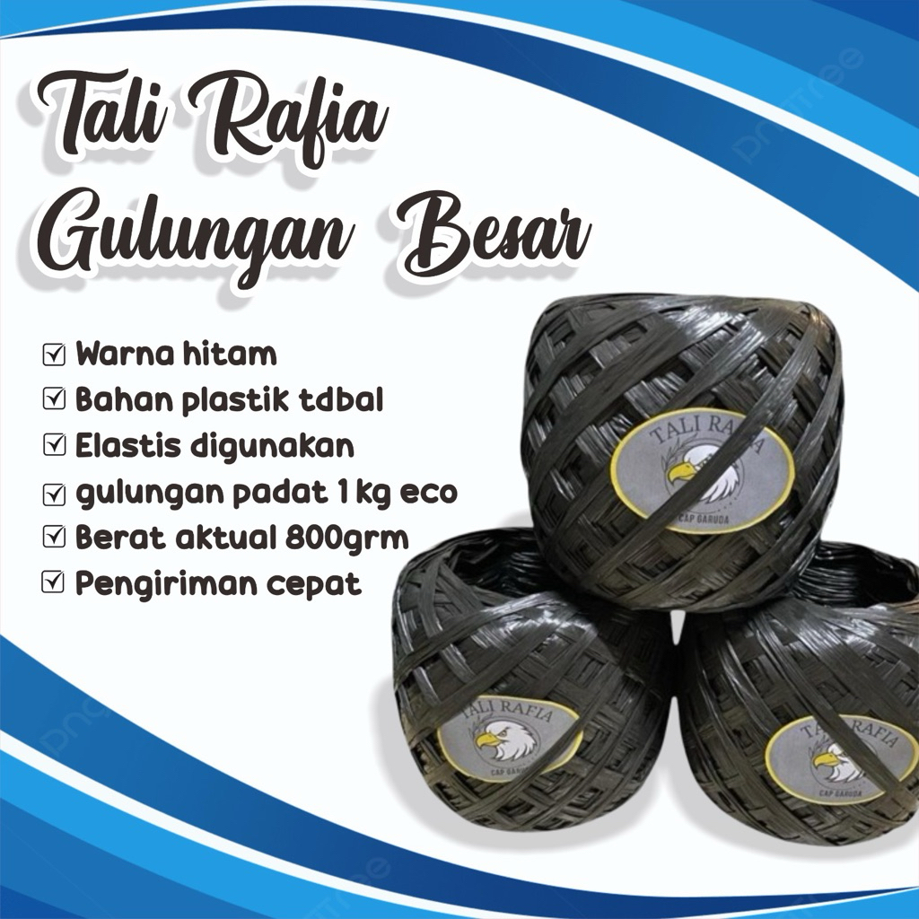 

Tali Rafia Hitam Gulungan besar 1kg