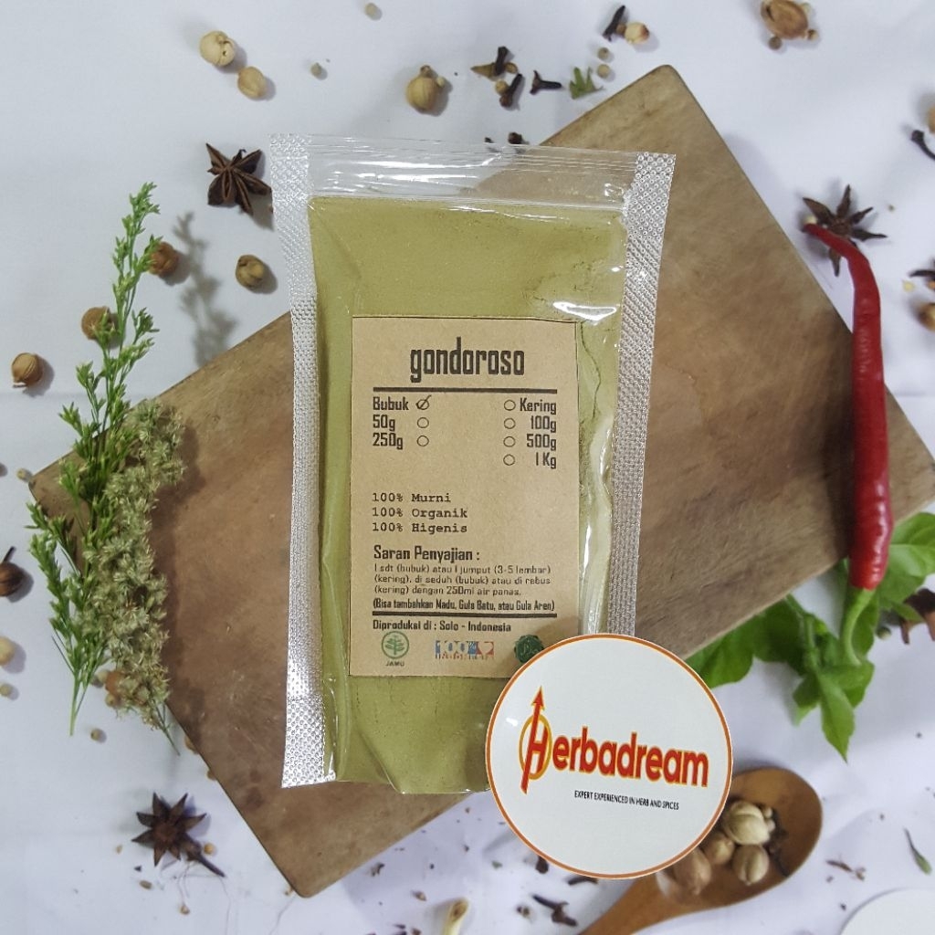 

50 GRAM BUBUK GANDARUSA GONDOROSO HANDARUSA TETEAN TRUS GHANDHARUSA GANDARISA BESI BESI JIAN WE FENG POWDER TEPUNG SERBUK