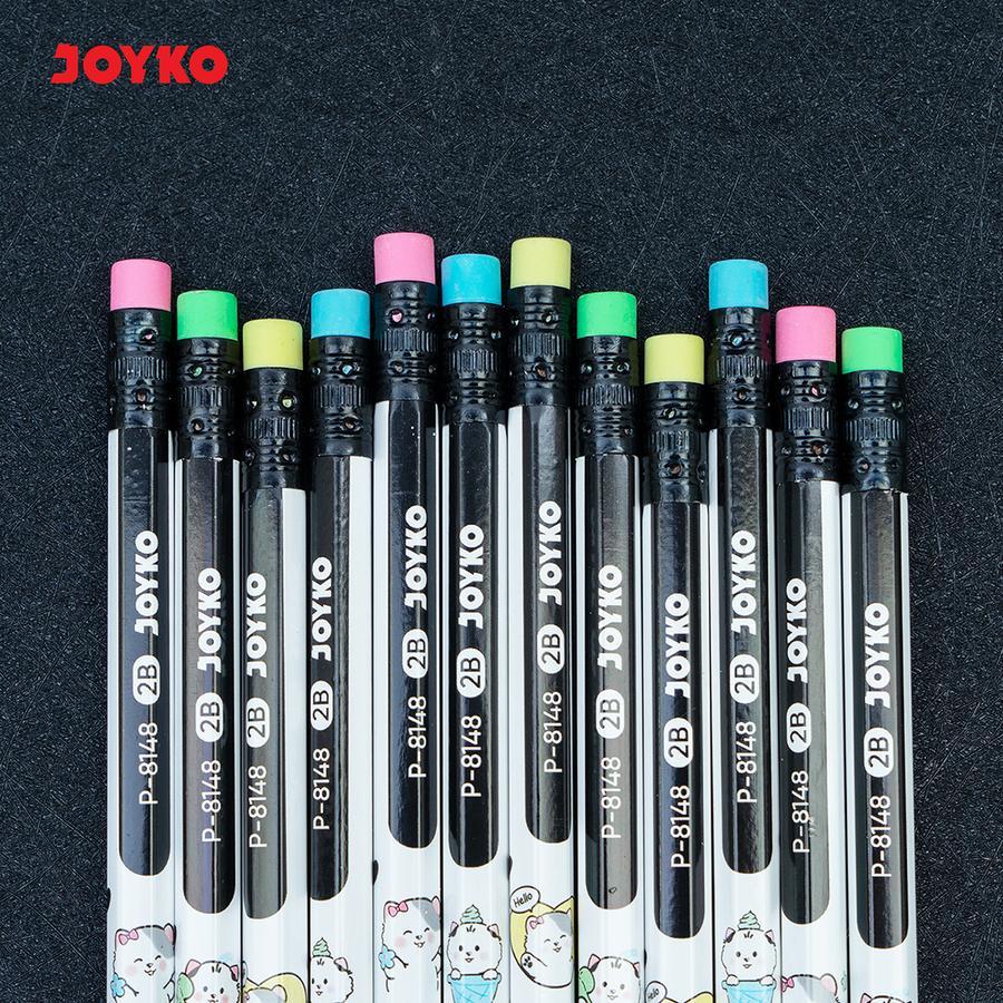 

Pencil Pensil Joyko P-8148 2B Happy Cat - Pensil Joyko Satuan - Pensil Kayu Joyko 2B Motif Anak Happy Cat P-8148