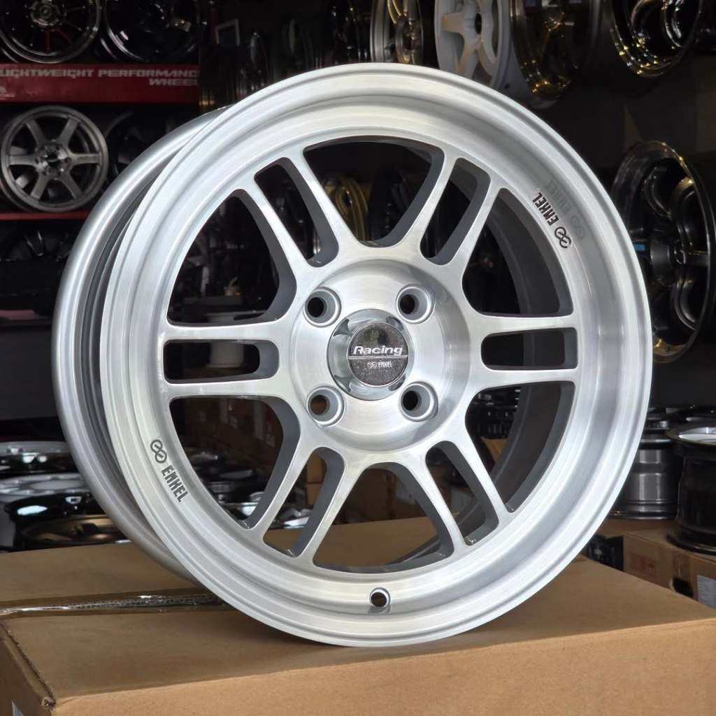 Velg Enkei RPF1 - Brush Silver Ring 15 Lebar 7 ET 38 PCD 4x100 Velg R15 | Velg Mobil | Velg Racing |