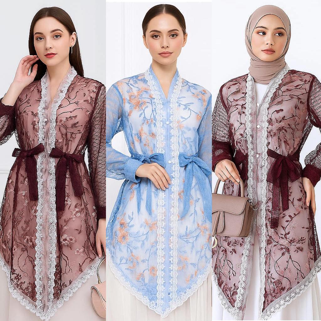 Yesaya Outer Brokat Renda Elegan | Outer Kebaya Modern | Outer Hijab & Non Hijab 26713
