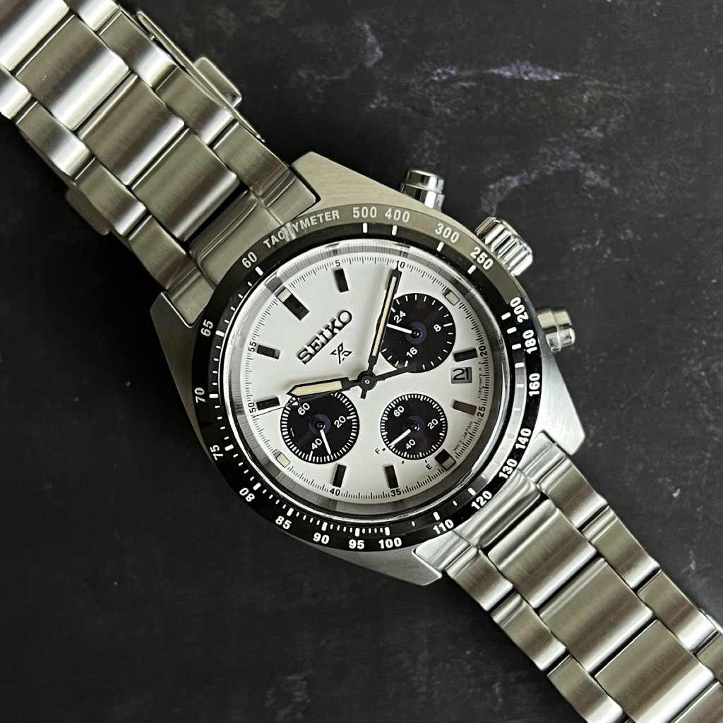 SEIKO Prospex Solar Chronograph Speedtimer Panda Daytona Seitona SSC813 SSC813P1 Hitam Putih