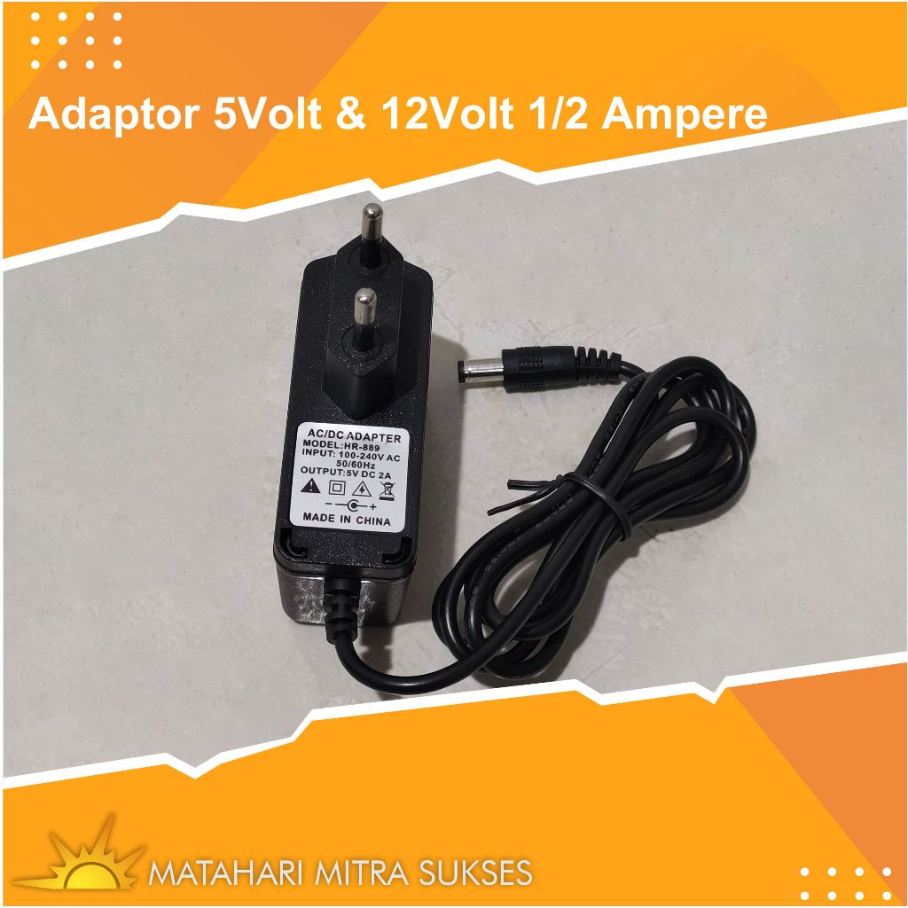 Adaptor 5 Volt 12 Volt 1 Ampere 2 Ampere