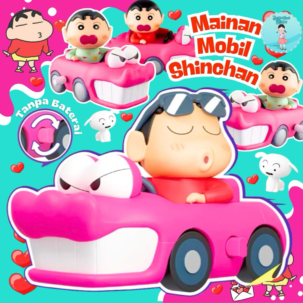 Mainan mobil Shincan baru/Mainan Anak Merangkak Wind-up Toys Bayi Mainan Balita Model Crayon Shin-ch
