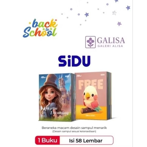 

Buku Tulis SIDU | Isi 10 Buku | 58 Lbr | Ukuran Kwarto 21x16 cm | Motif Random Stationery Sekolah
