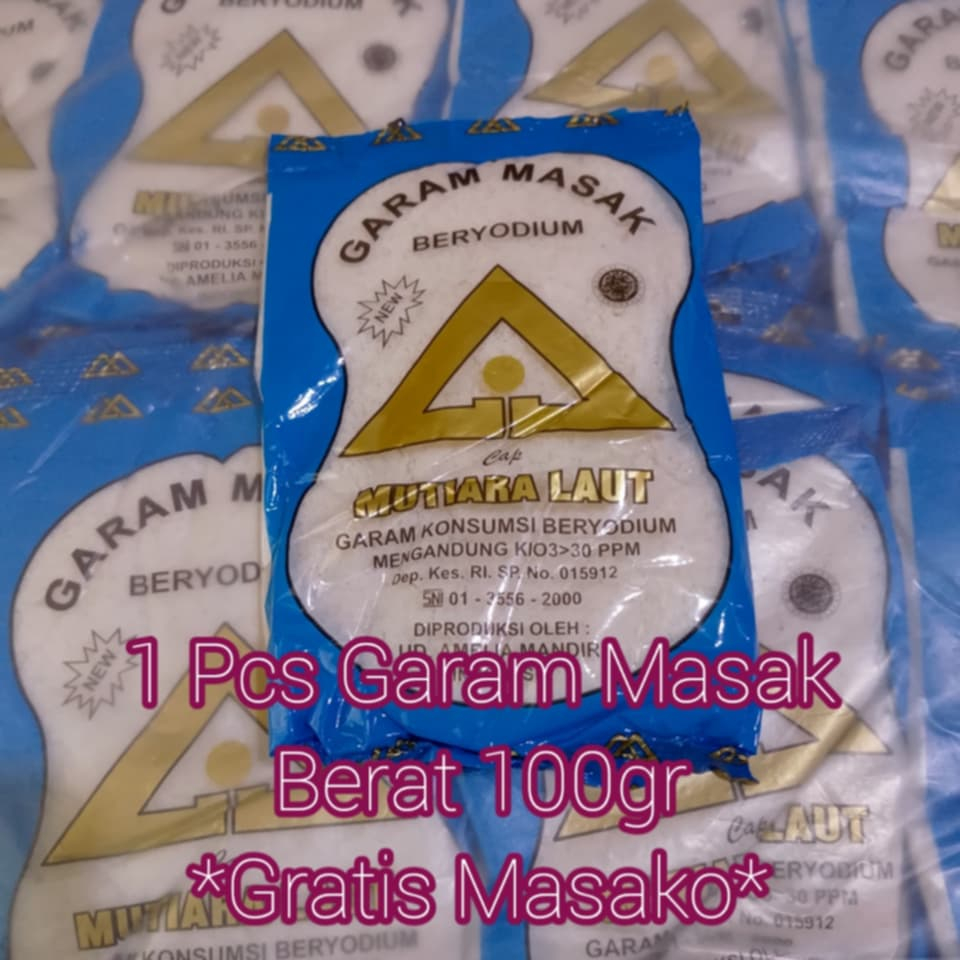 

1 Pcs Garam Masak Dapur Beryodium Cap Mutiara Laut 100 Gr