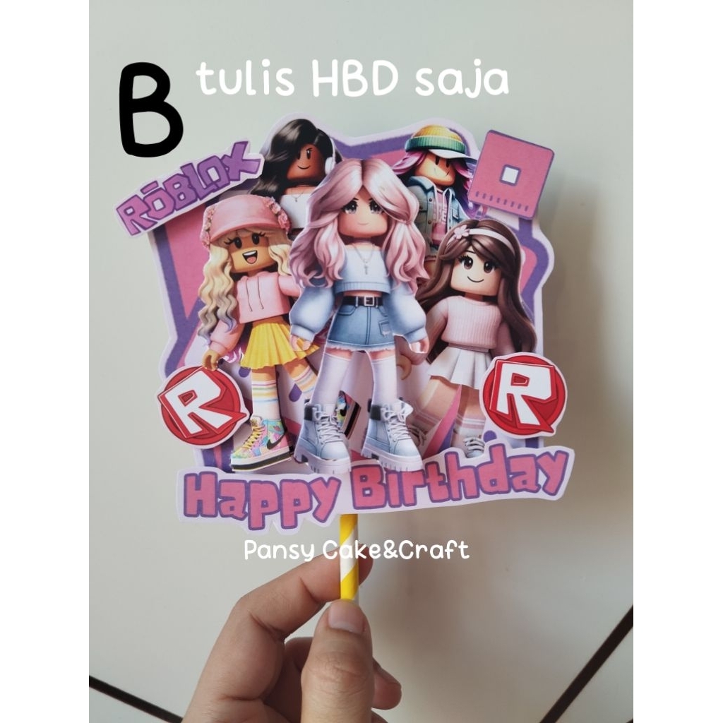 Cake topper Pop Up Roblox Girl