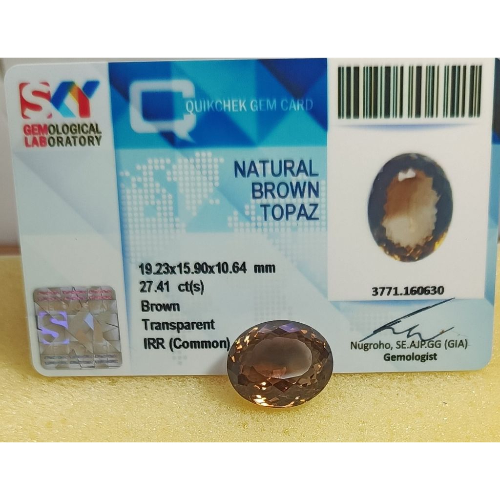 natural brown topaz kode bz09