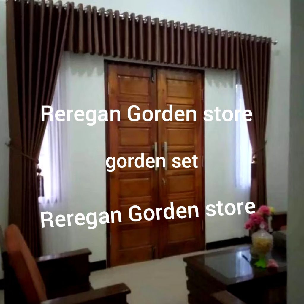 gordyn set bahan embos gorden poni atas pintu gorden poni lurus gorden minimalis gorden pintu depan 