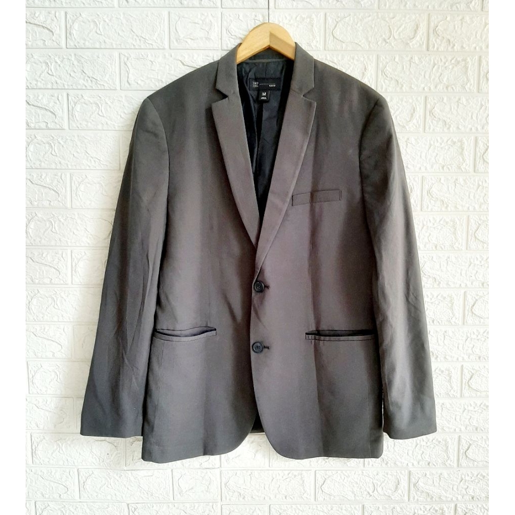 Blazer Pria Slimfit Abu Basah Branded Ori Preloved Second
