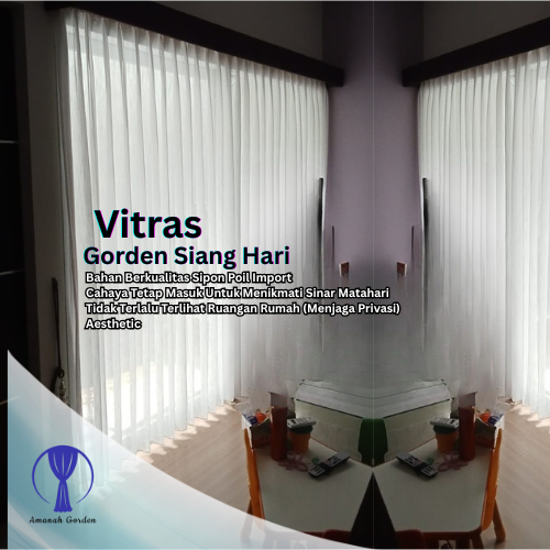 vitras gorden siang vitrage gorden Polos putih tipis terminal gorden
