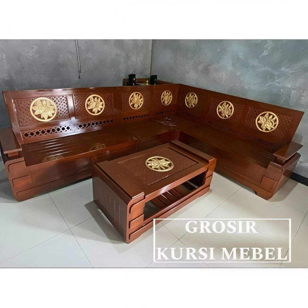 Kursi Tamu Jati Asli Jepara – Mebel Ruang Tamu Finishing Natural