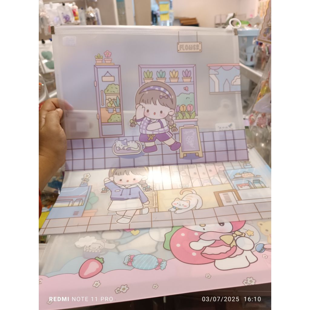 Map A4 Transparan Karakter Lucu Map Transparan Ziplock