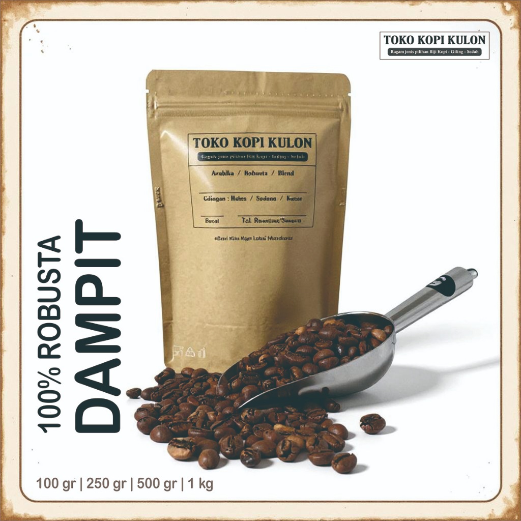 

ROBUSTA DAMPIT - Toko Kopi Kulon - Giling Halus/Medium/Kasar - 100 gram