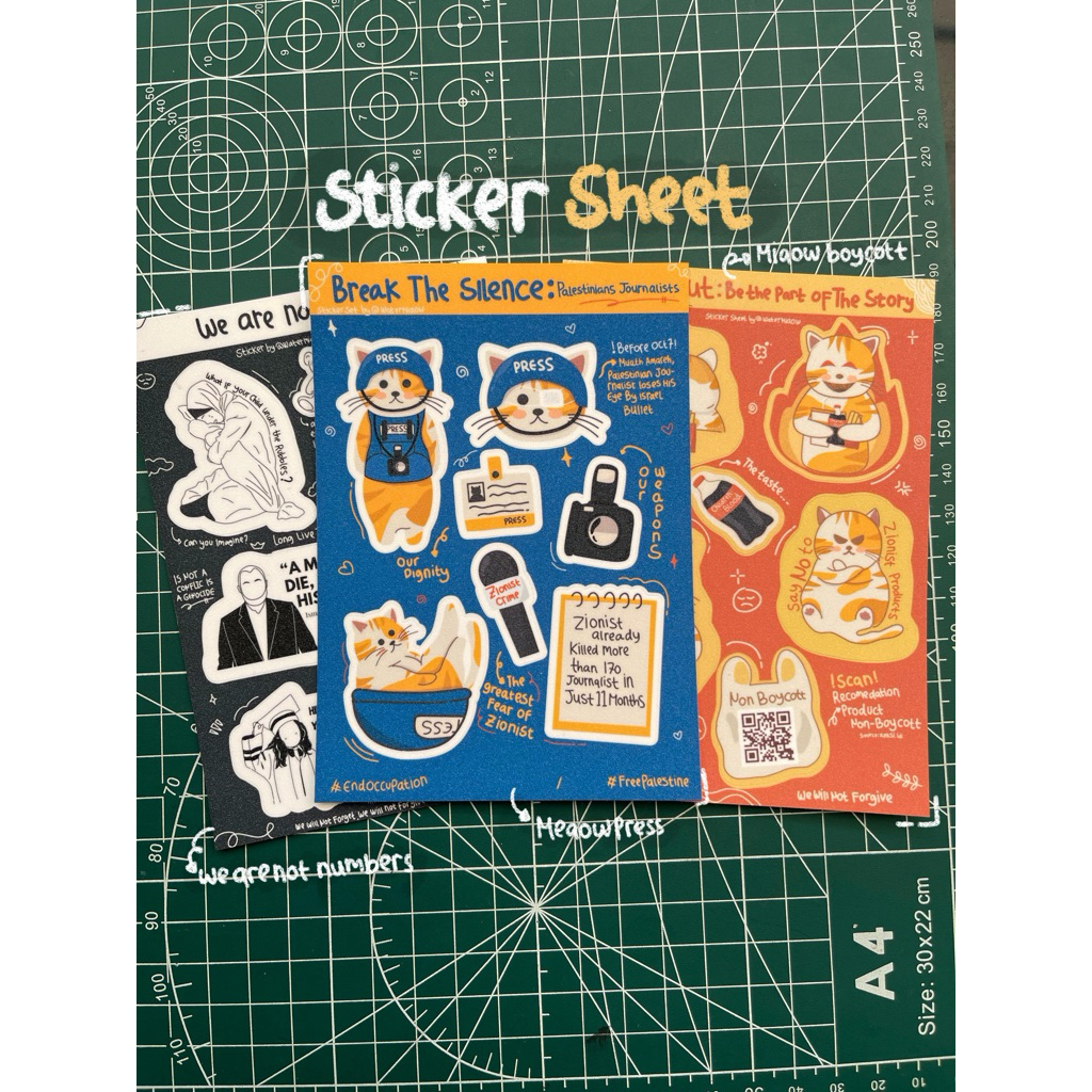 

Stiker Sticker Sheet Palestina Kucing Lucu | Aksesoris HP | Glitter Waterproof | Aesthetic| by @watermiaow