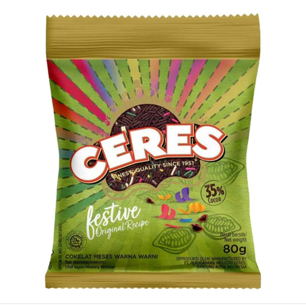 

Ceres Cokelat Meses Festive Warna Warni 80 g