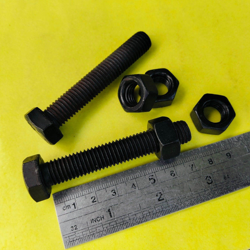 BAUT BAJA HTB 8.8 M16 X 70 FULL DRAT / BAUT BAJA M16 X 70 HITAM / BAUT 24 KUNCI 24 / BAUD FULL DRAT 